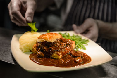 Home made steak and ale pie