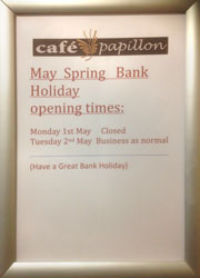 May Spring Bank Holiday Opening Times